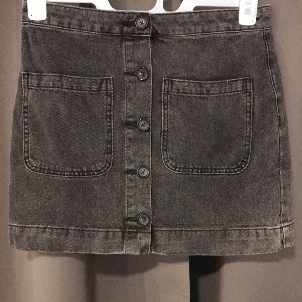 We The Free Black Denim Mini Skirt Casual A-line